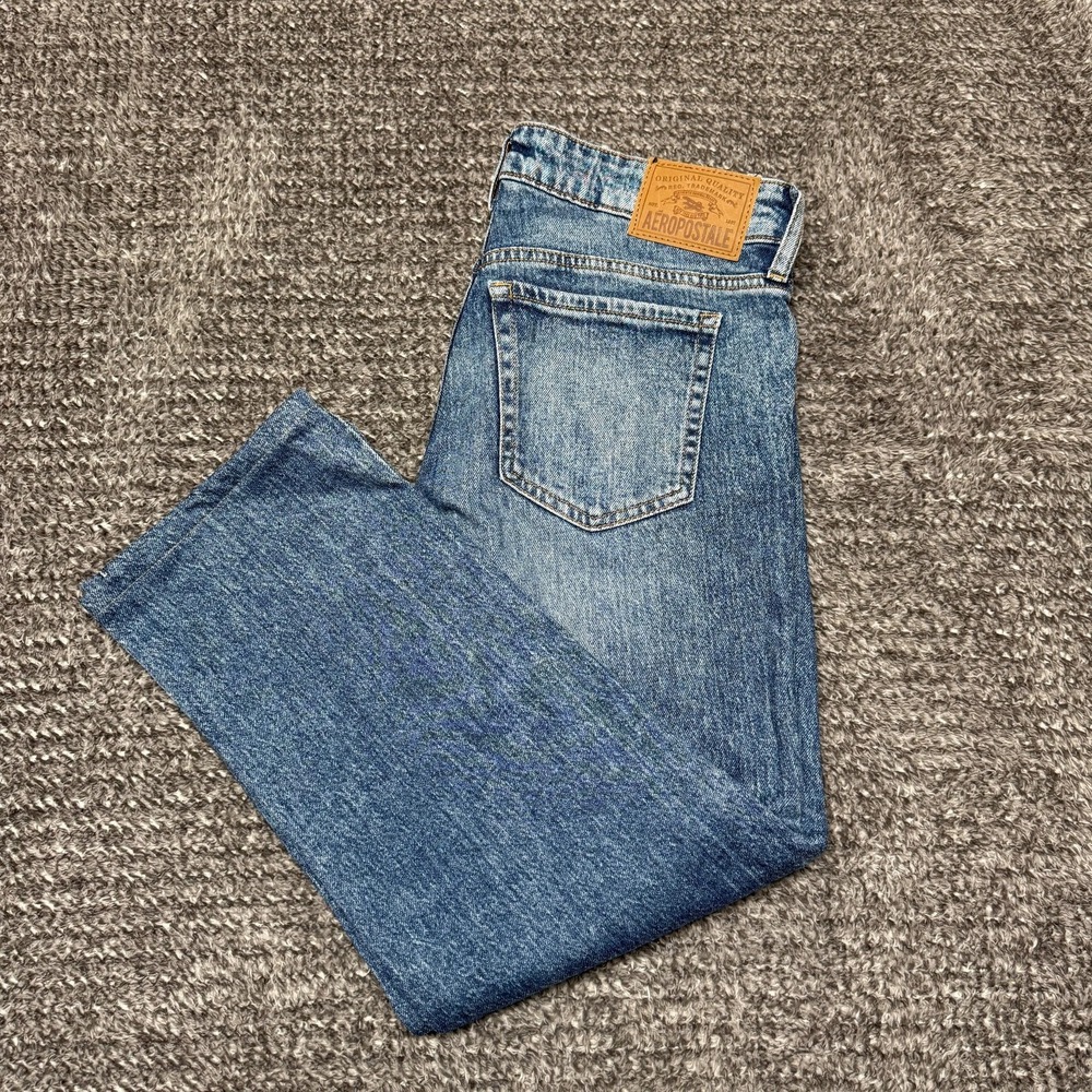 Aéropostale Womens Mid Rise Ankle Straight Jeans‎ Size 4 Regular Blue Denim